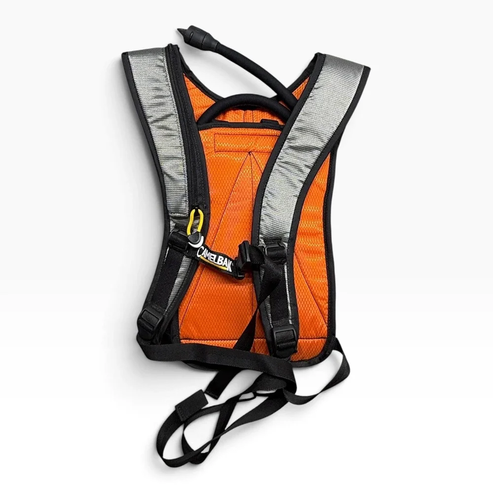 CamelBak SnoBowl Hydration Pack Silver Orange 50oz 1.5L Omega Reservoir Backpack
